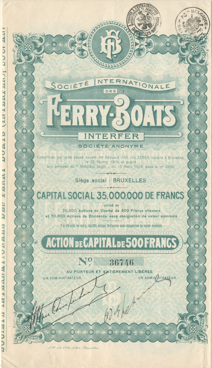 Soceite Internationale Des Ferry-Boats Interfer Societe Anonyme